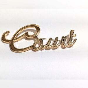 Gold-toned "Court" Pin/Brooch